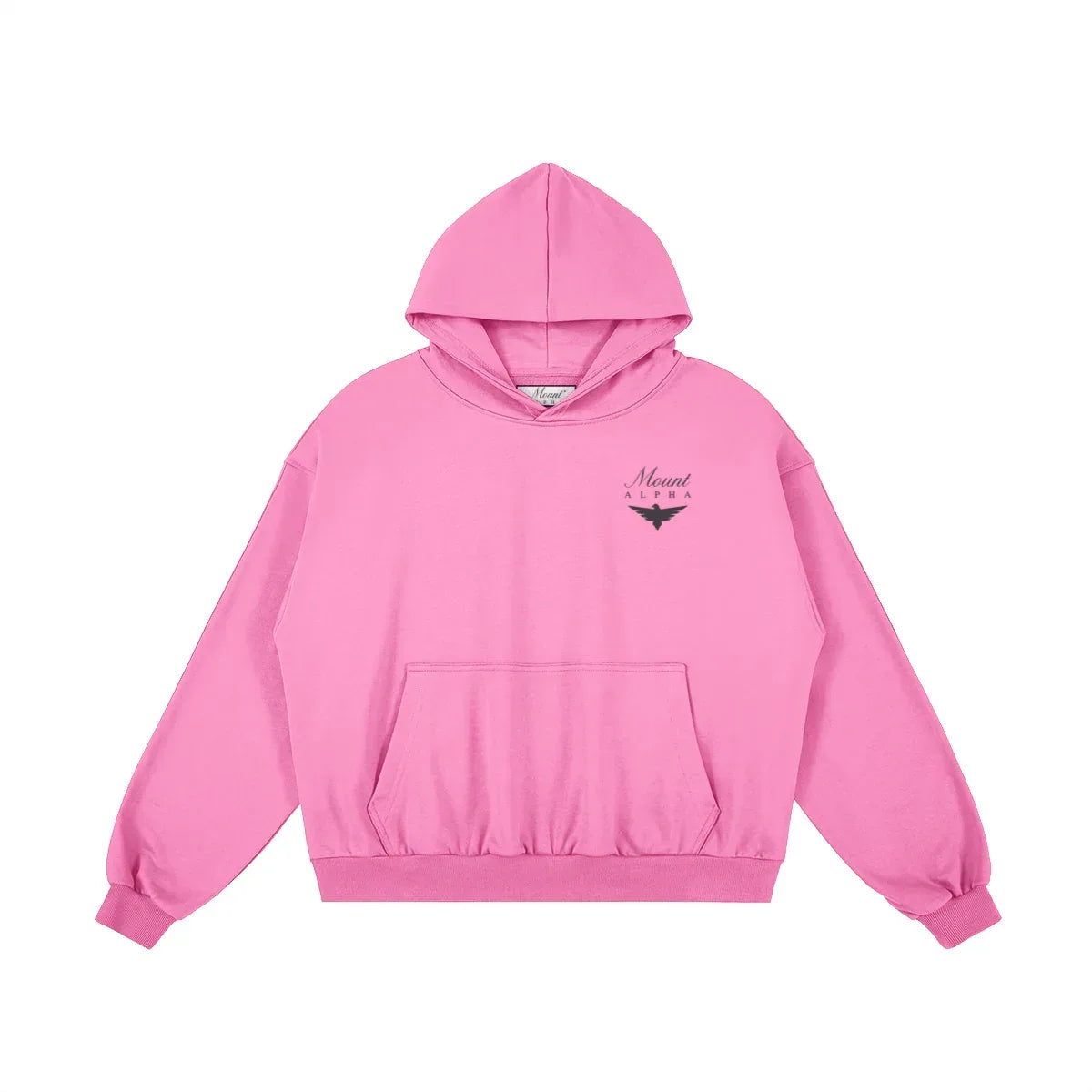 Heavyweight Unisex Boxy Hoodie - Pink/Black - Mount Alpha Clothing®