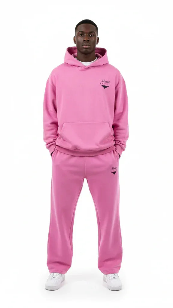 Heavyweight Unisex Boxy Hoodie - Pink/Black - Mount Alpha Clothing®