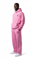 Heavyweight Unisex Boxy Hoodie - Pink/Black - Mount Alpha Clothing®