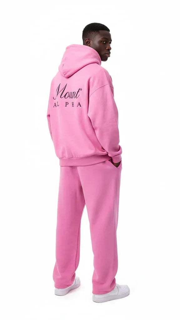 Heavyweight Unisex Boxy Hoodie - Pink/Black - Mount Alpha Clothing®