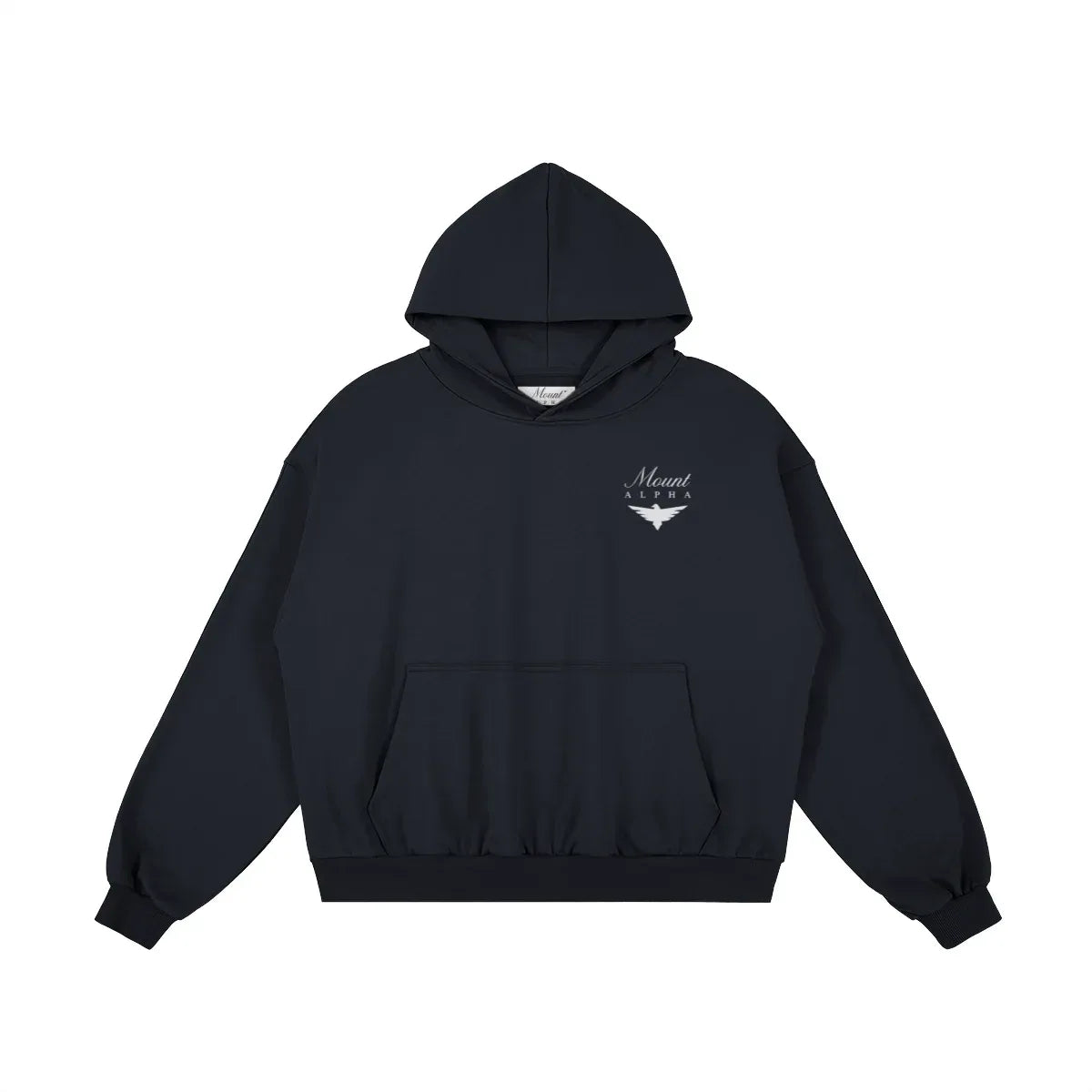 Heavyweight Unisex Boxy Hoodie - Navy Blue/White - Mount Alpha Clothing®