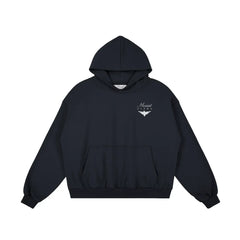 Heavyweight Unisex Boxy Hoodie - Navy Blue/White - Mount Alpha Clothing®
