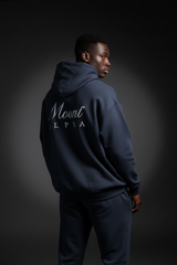 Heavyweight Unisex Boxy Hoodie - Navy Blue/White - Mount Alpha Clothing®