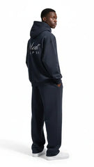 Heavyweight Unisex Boxy Hoodie - Navy Blue/White - Mount Alpha Clothing®
