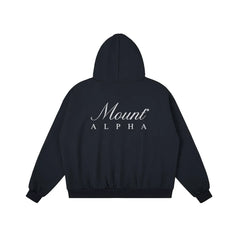 Heavyweight Unisex Boxy Hoodie - Navy Blue/White - Mount Alpha Clothing®