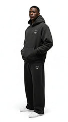 Super Heavyweight Oversized Retro Hoodie - Faded Black/White - Mount Alpha Clothing®