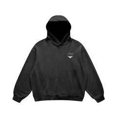 Super Heavyweight Oversized Retro Hoodie - Faded Black/White - Mount Alpha Clothing®