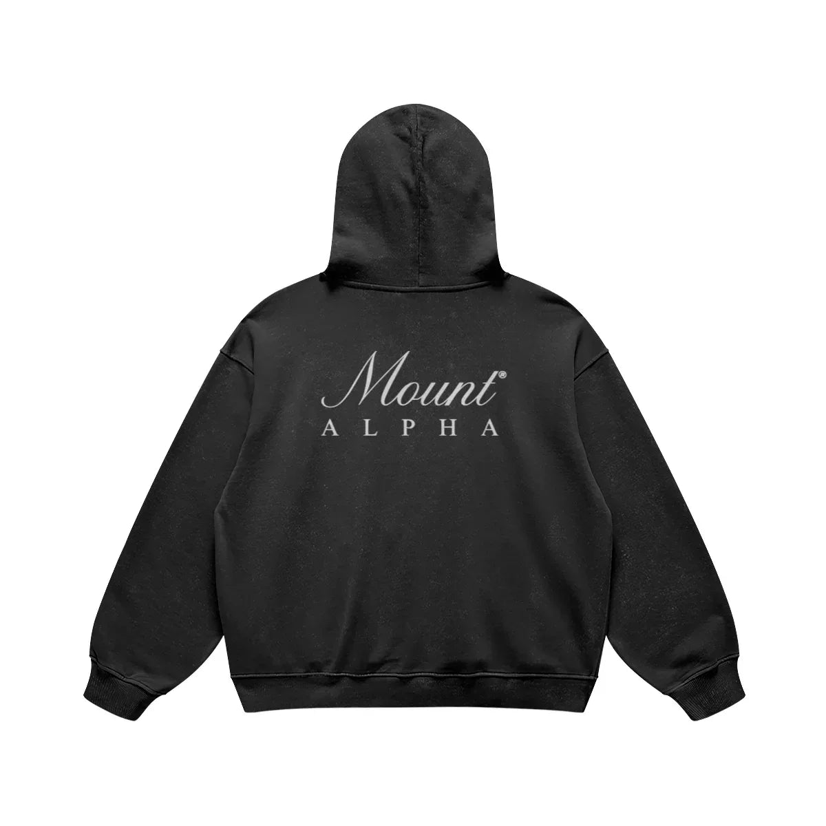 Super Heavyweight Oversized Retro Hoodie - Faded Black/White - Mount Alpha Clothing®