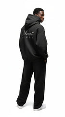 Super Heavyweight Oversized Retro Hoodie - Faded Black/White - Mount Alpha Clothing®