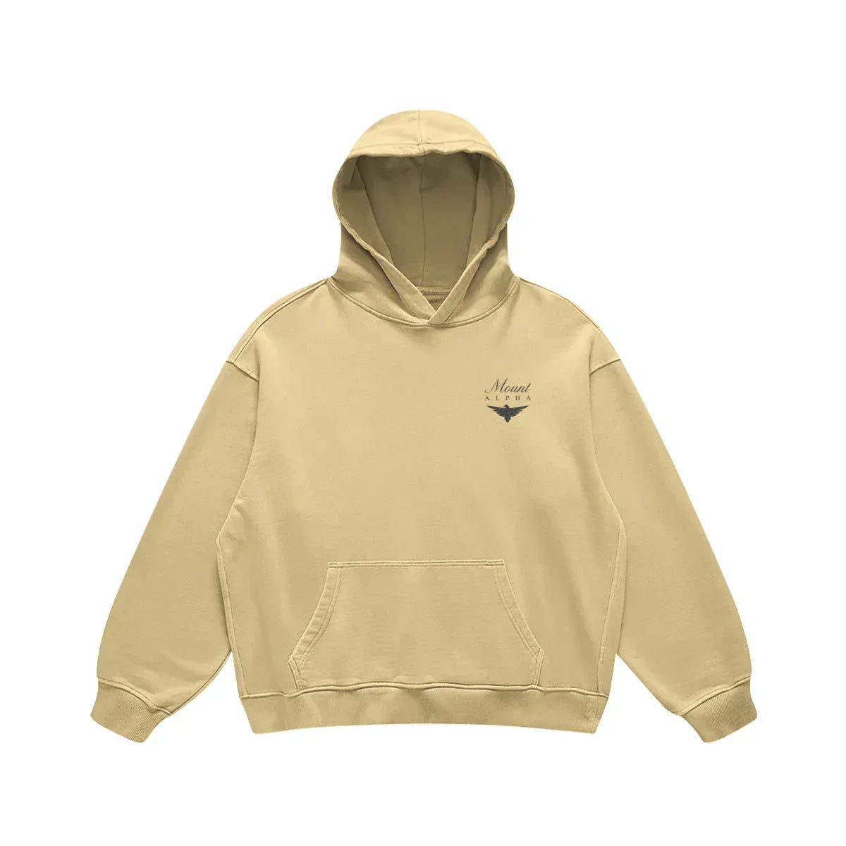 Super Heavyweight Oversized Retro Hoodie - Desert Sand/Black - Mount Alpha Clothing®