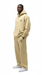 Super Heavyweight Oversized Retro Hoodie - Desert Sand/Black - Mount Alpha Clothing®