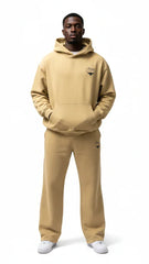 Super Heavyweight Oversized Retro Hoodie - Desert Sand/Black - Mount Alpha Clothing®