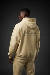 Super Heavyweight Oversized Retro Hoodie - Desert Sand/Black - Mount Alpha Clothing®