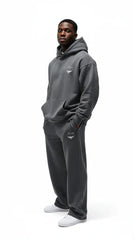 Super Heavyweight Oversized Retro Hoodie - Carbon Grey/White - Mount Alpha Clothing®