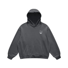 Super Heavyweight Oversized Retro Hoodie - Carbon Grey/White - Mount Alpha Clothing®