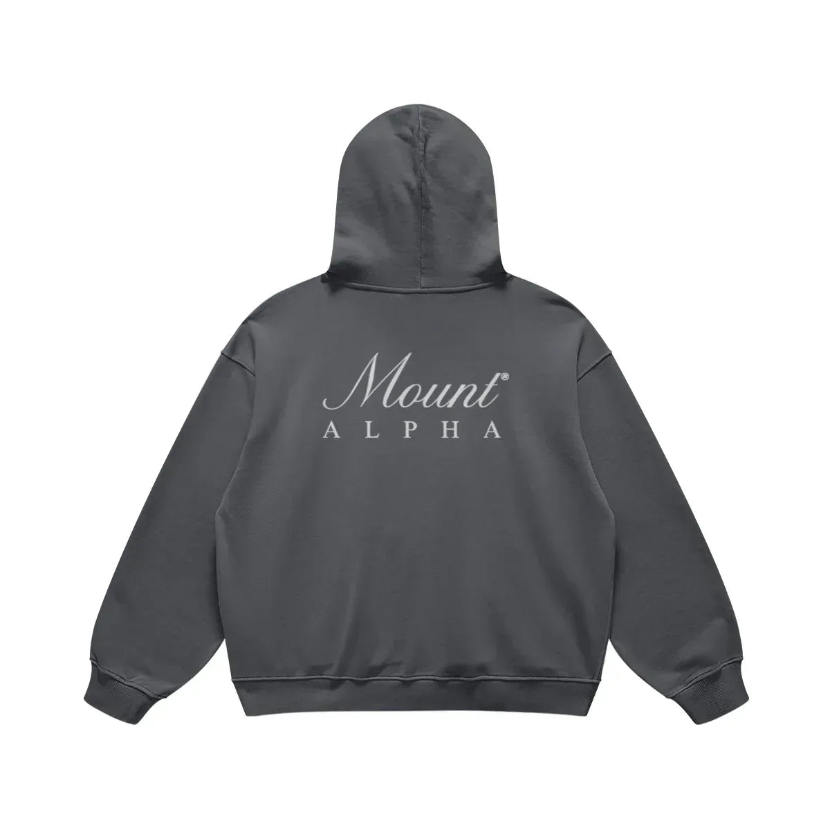Super Heavyweight Oversized Retro Hoodie - Carbon Grey/White - Mount Alpha Clothing®