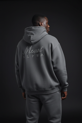 Super Heavyweight Oversized Retro Hoodie - Carbon Grey/White - Mount Alpha Clothing®