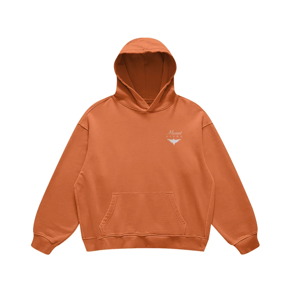 Super Heavyweight Oversized Retro Hoodie - Copper Red/White - Mount Alpha Clothing®