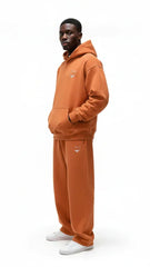 Super Heavyweight Oversized Retro Hoodie - Copper Red/White - Mount Alpha Clothing®