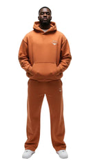 Super Heavyweight Oversized Retro Hoodie - Copper Red/White - Mount Alpha Clothing®