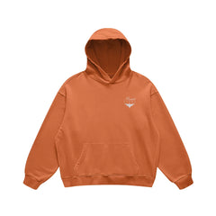 Super Heavyweight Oversized Retro Hoodie - Copper Red/White - Mount Alpha Clothing®