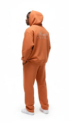 Super Heavyweight Oversized Retro Hoodie - Copper Red/White - Mount Alpha Clothing®
