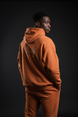 Super Heavyweight Oversized Retro Hoodie - Copper Red/White - Mount Alpha Clothing®