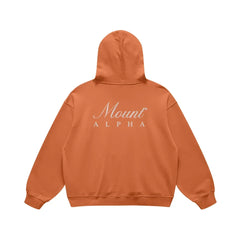 Super Heavyweight Oversized Retro Hoodie - Copper Red/White - Mount Alpha Clothing®