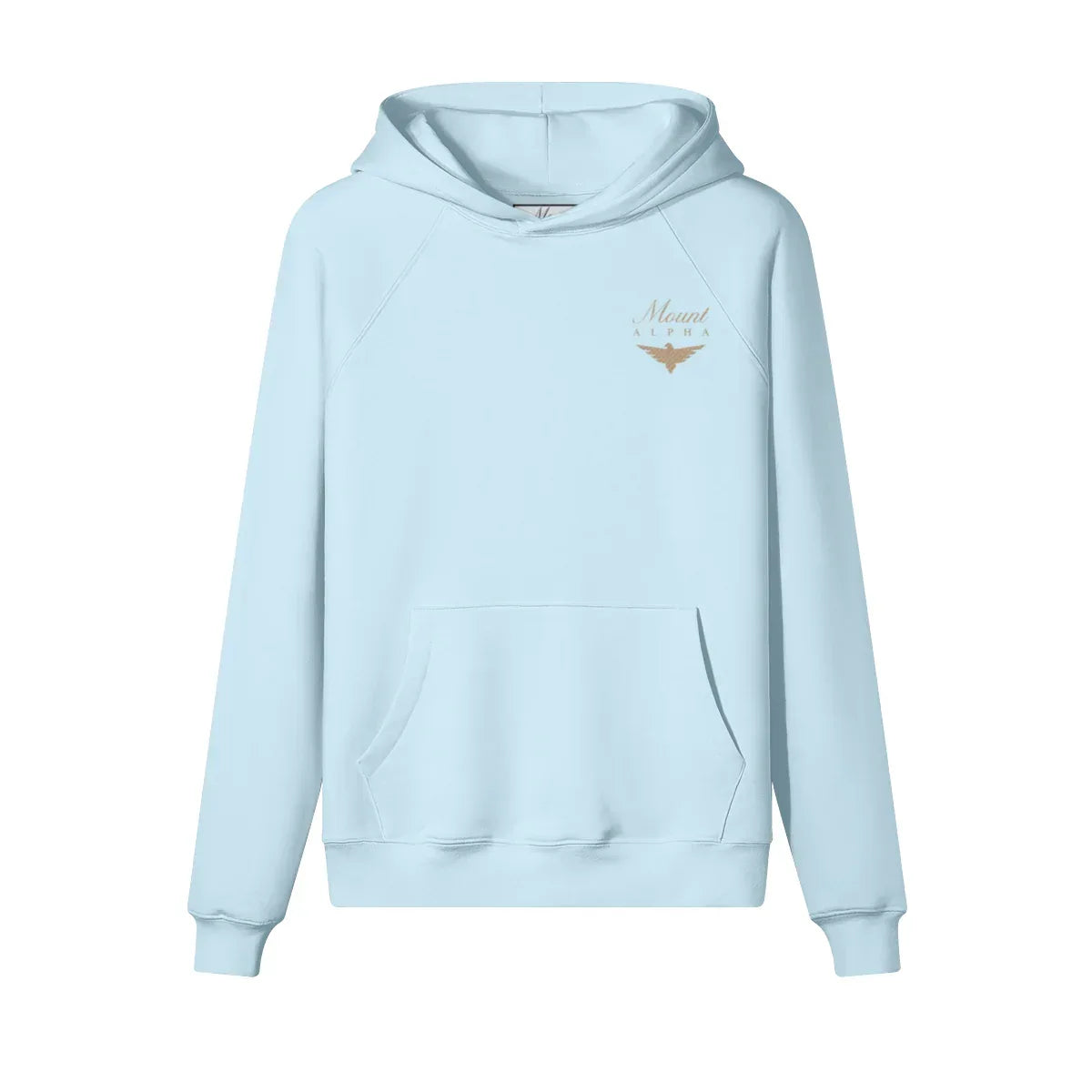 Heavyweight Unisex Brushed Fleece Hoodie - Light Blue/Gold - Mount Alpha Clothing®