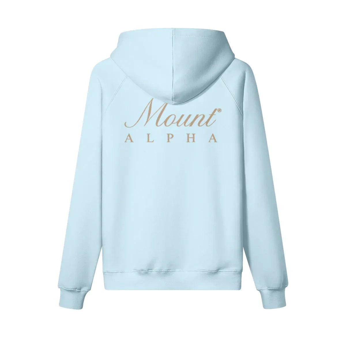 Heavyweight Unisex Brushed Fleece Hoodie - Light Blue/Gold - Mount Alpha Clothing®