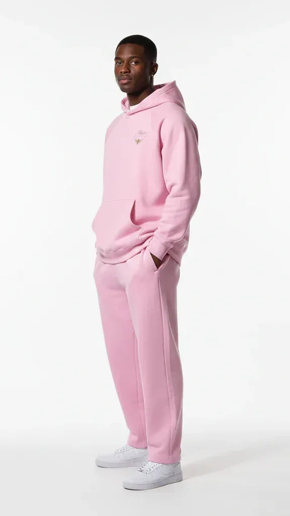 Heavyweight Unisex Brushed Fleece Hoodie - Pink/Gold - Mount Alpha Clothing®