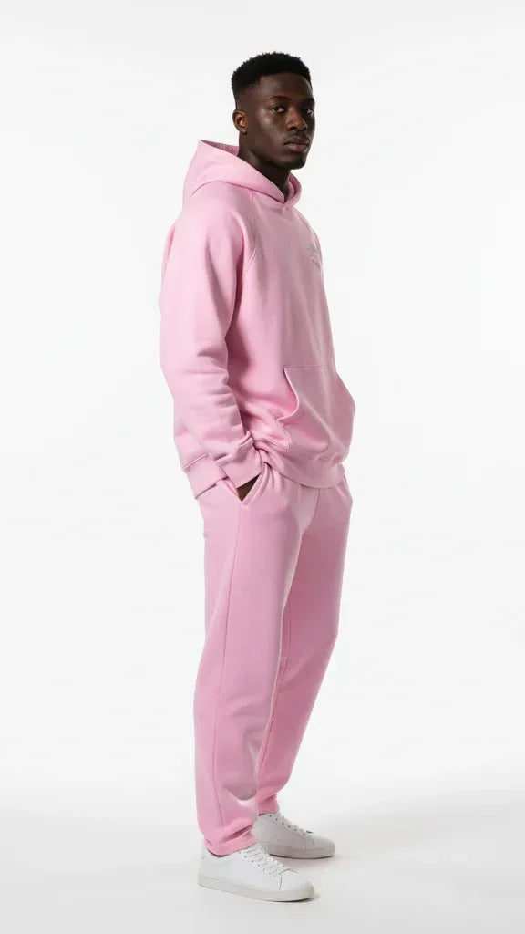 Heavyweight Unisex Brushed Fleece Hoodie - Pink/Gold - Mount Alpha Clothing®