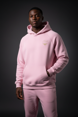 Heavyweight Unisex Brushed Fleece Hoodie - Pink/Gold - Mount Alpha Clothing®