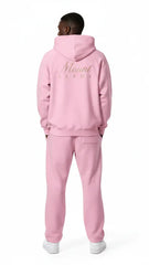 Heavyweight Unisex Brushed Fleece Hoodie - Pink/Gold - Mount Alpha Clothing®