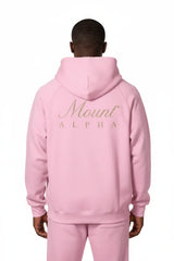 Heavyweight Unisex Brushed Fleece Hoodie - Pink/Gold - Mount Alpha Clothing®