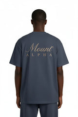 Super Heavyweight Oversized Unisex Tee - Regal Blue/Gold - Mount Alpha Clothing®