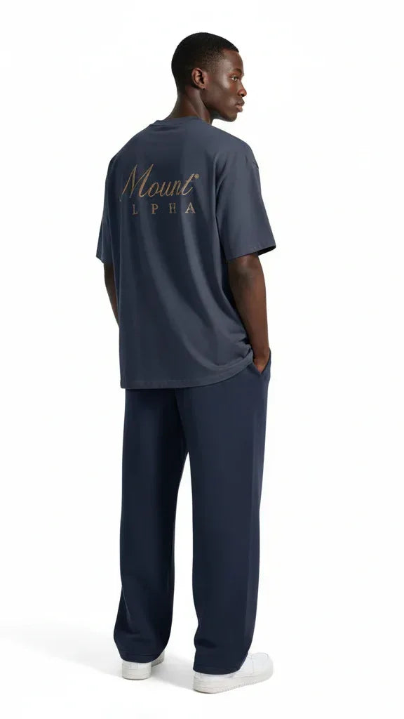 Super Heavyweight Oversized Unisex Tee - Regal Blue/Gold - Mount Alpha Clothing®