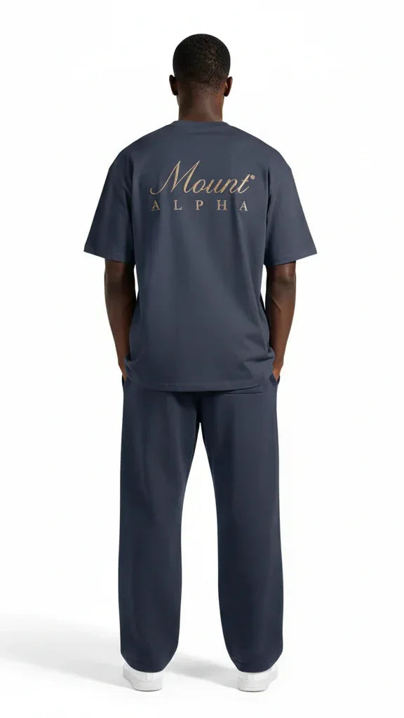 Super Heavyweight Oversized Unisex Tee - Regal Blue/Gold - Mount Alpha Clothing®