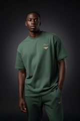 Super Heavyweight Oversized Unisex Tee - Cactus Green/Gold - Mount Alpha Clothing®