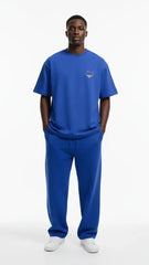 Super Heavyweight Oversized Unisex Tee - Cerulean Blue/Gold - Mount Alpha Clothing®