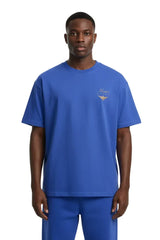 Super Heavyweight Oversized Unisex Tee - Cerulean Blue/Gold - Mount Alpha Clothing®
