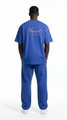 Super Heavyweight Oversized Unisex Tee - Cerulean Blue/Gold - Mount Alpha Clothing®