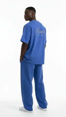 Super Heavyweight Oversized Unisex Tee - Cerulean Blue/Gold - Mount Alpha Clothing®