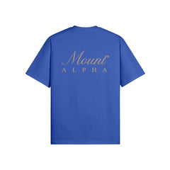 Super Heavyweight Oversized Unisex Tee - Cerulean Blue/Gold - Mount Alpha Clothing®