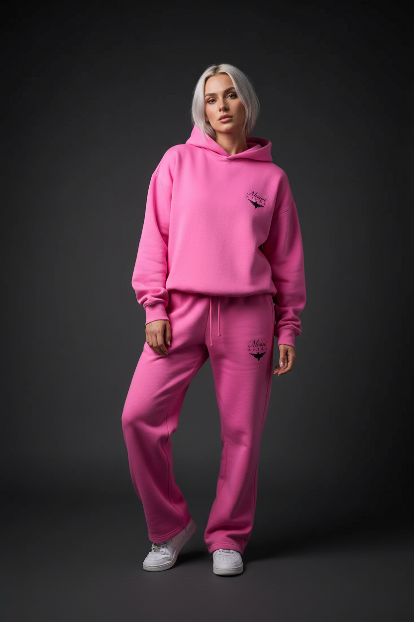 Heavyweight Relaxed Fit Sweatpants Women - Pink/Black - Mount Alpha Clothing®