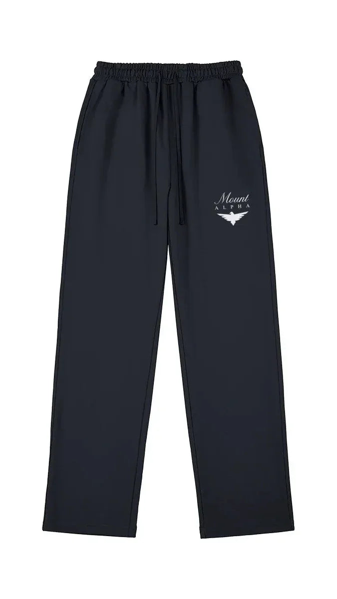 Heavyweight Relaxed Fit Sweatpants - Navy Blue/White - Mount Alpha Clothing®