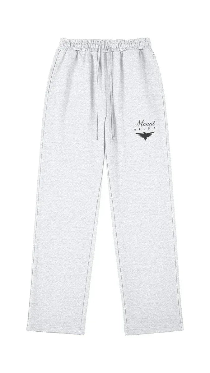 Heavyweight Relaxed Fit Sweatpants - Light Gray/Black - Mount Alpha Clothing®