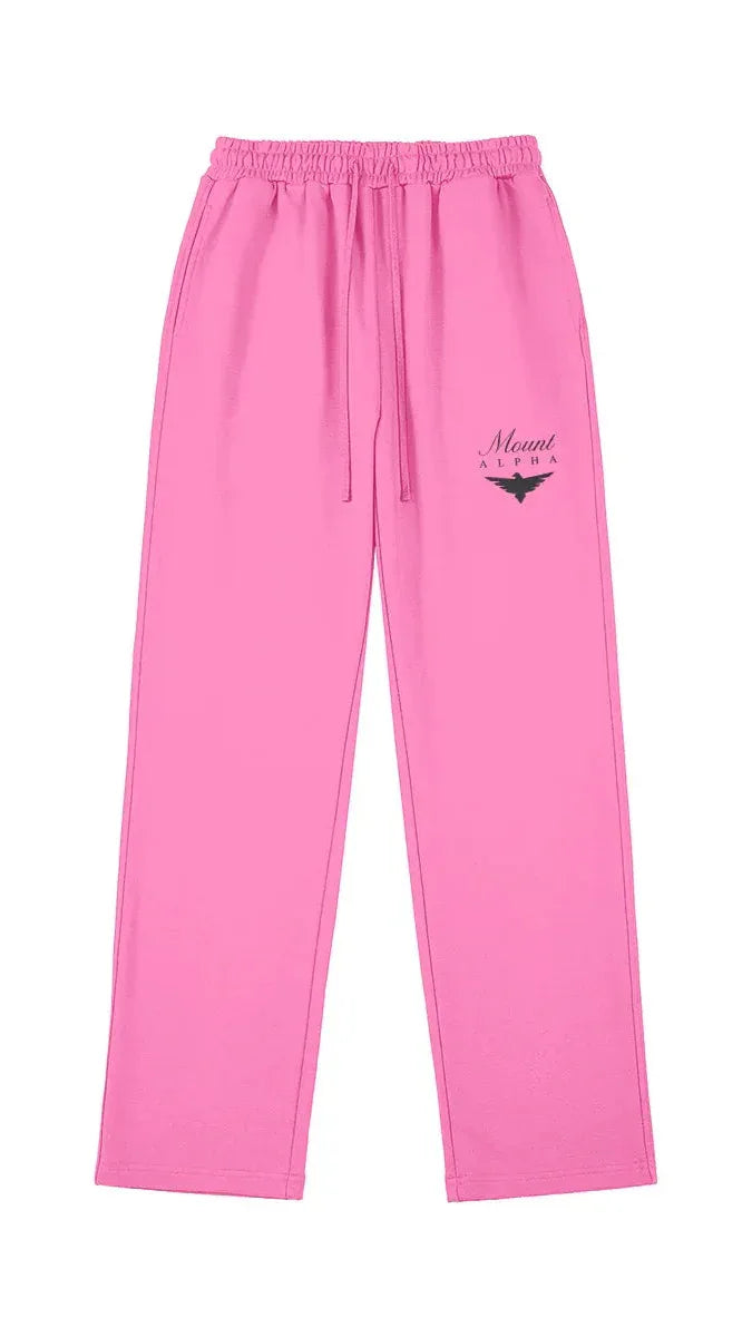 Heavyweight Relaxed Fit Sweatpants - Pink/Black - Mount Alpha Clothing®