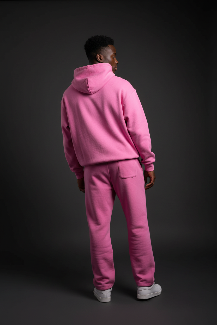 Heavyweight Relaxed Fit Sweatpants Men - Pink/Black - Mount Alpha Clothing®