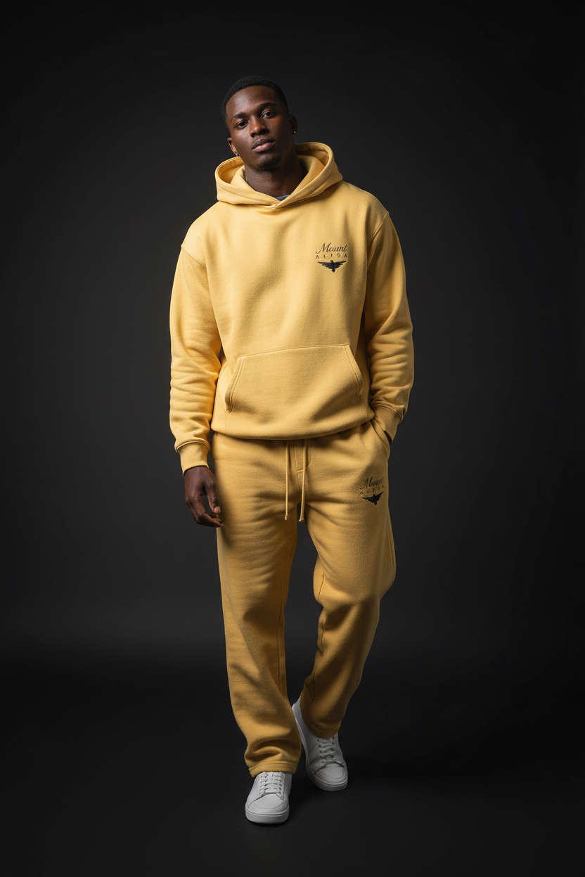 Heavyweight Relaxed Fit Sweatpants Men - Yellow/Black - Mount Alpha Clothing®